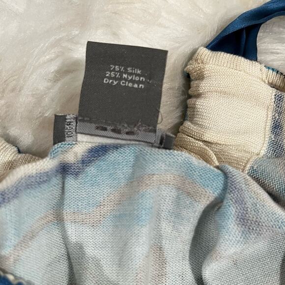 NEW Ann Taylor Silk Multicolor Geometric Floral Bow Tie Career Layering Top XS - Picture 14 of 16